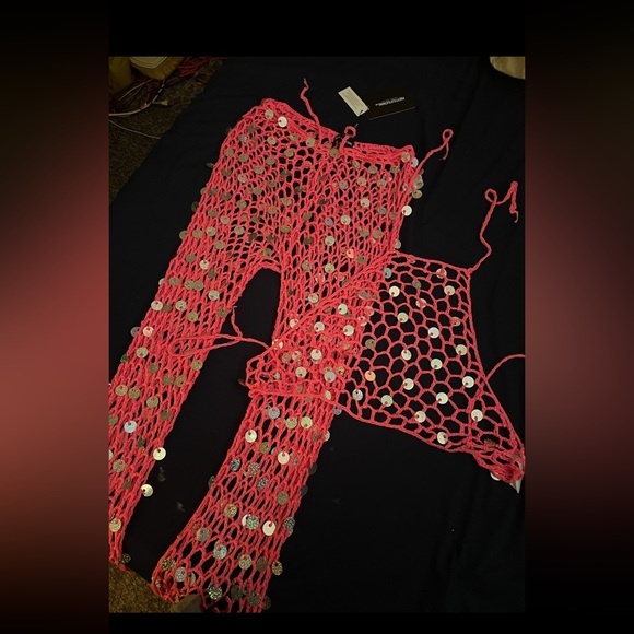 NWT Pink Crochet Disco Outfit - Picture 5 of 5